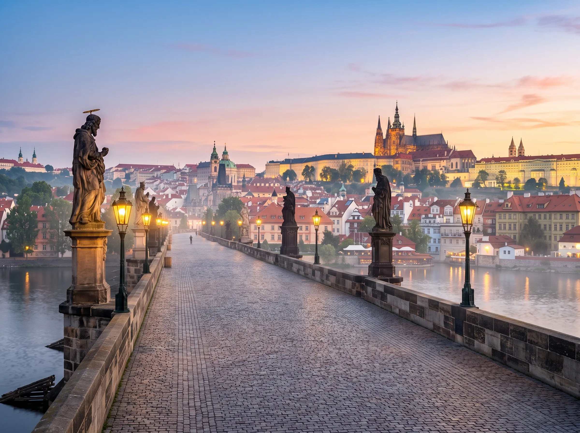 Praha — Karlov most a Pražský hrad